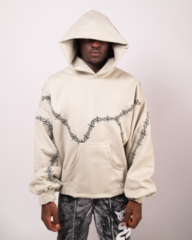Cream map hoodie