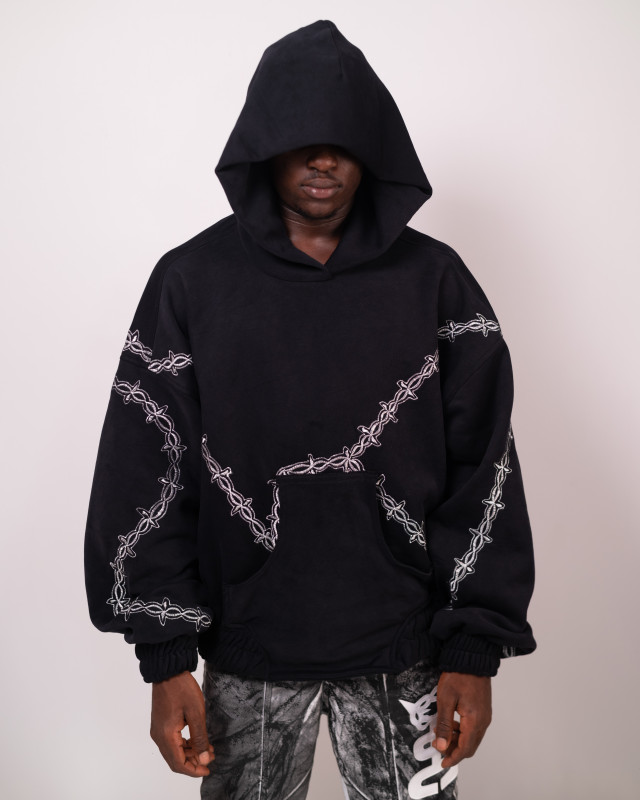 Black map hoodie