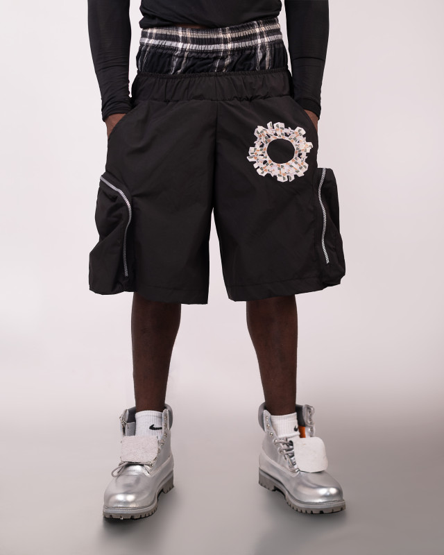 Double waist logo shorts